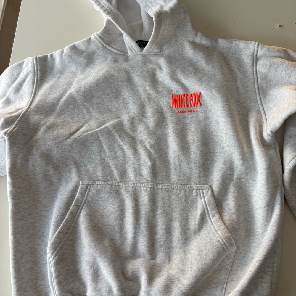 White Fox Boutique Archive 6.0 Gray Hoodie with Red/pink Logo